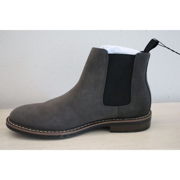 Banana Republic 422849-01-1 Men's Sz 9.5 Charcoal Gray Suede Chelsea Boots - Picture 6 of 8